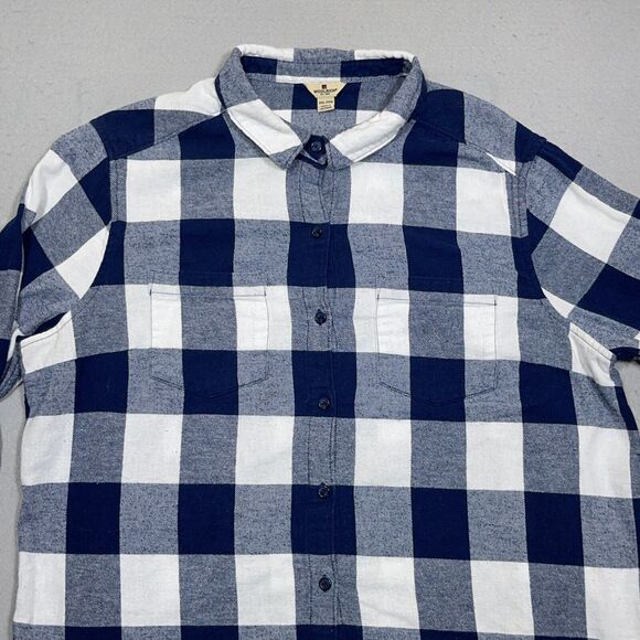 Woolrich Shirt Womens Size XXL Blue Plaid Plus Flannel Button Up Long Sleeve - Picture 2 of 10